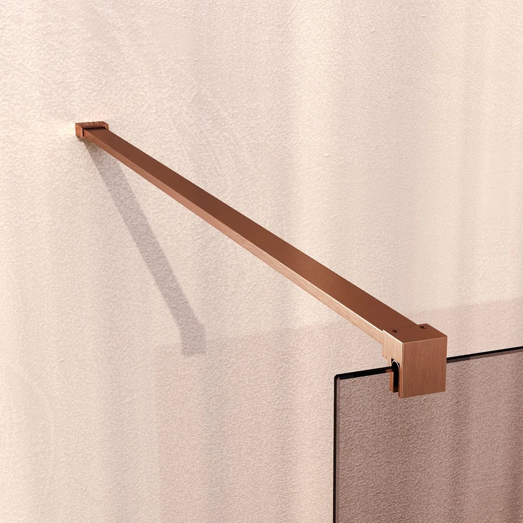 Brauer Oblivion inloopdouche bronsglas 90cm koper geborsteld PVD