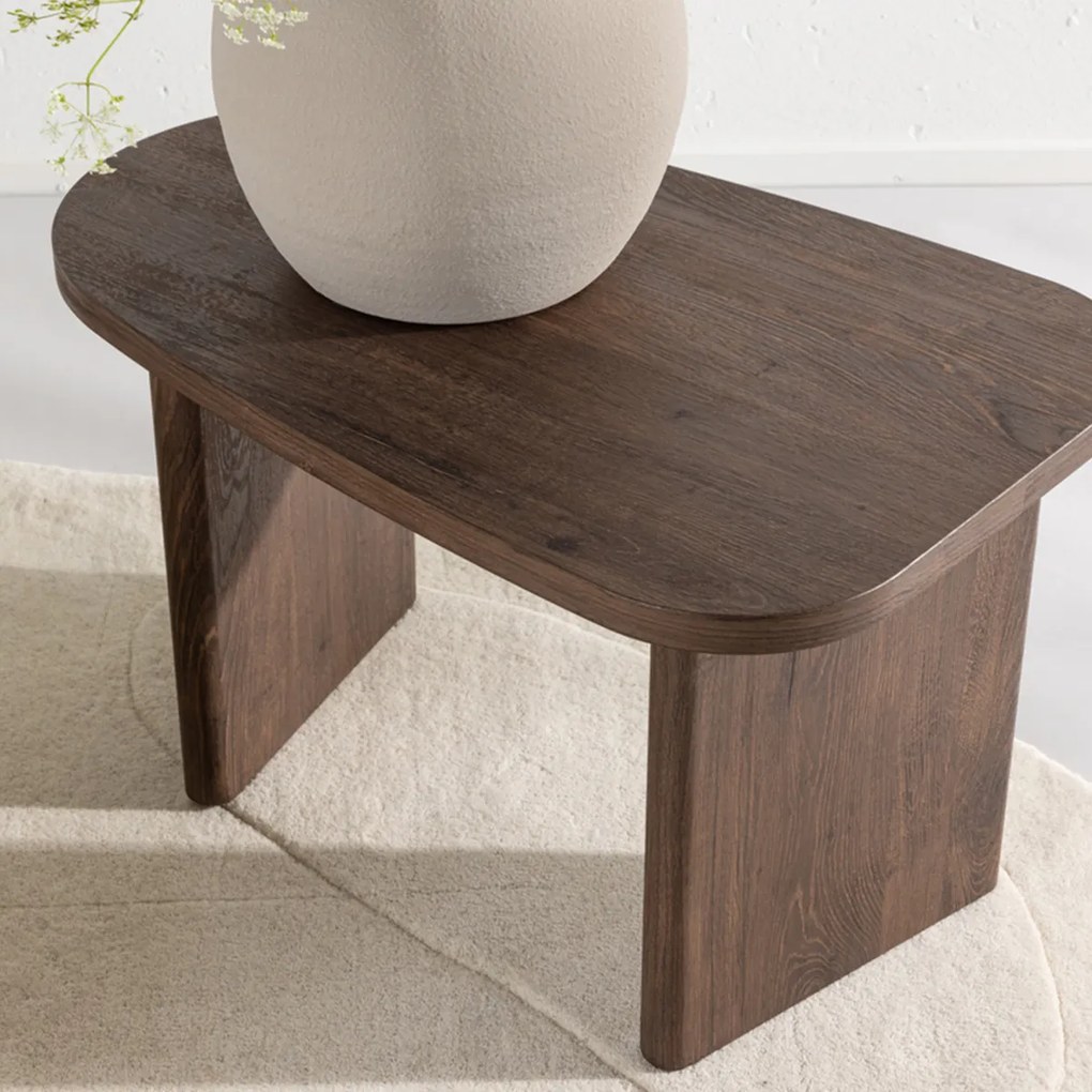 Kleine Organische Salontafel Mocca - 45 X 70cm.