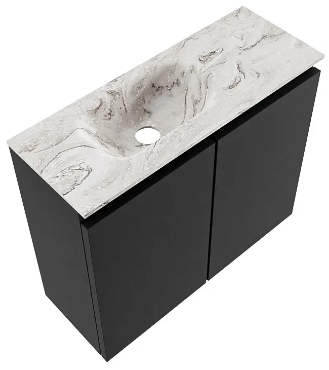 Mondiaz Ture DLux toiletmeubel 60cm urban met wastafel glace links met kraangat