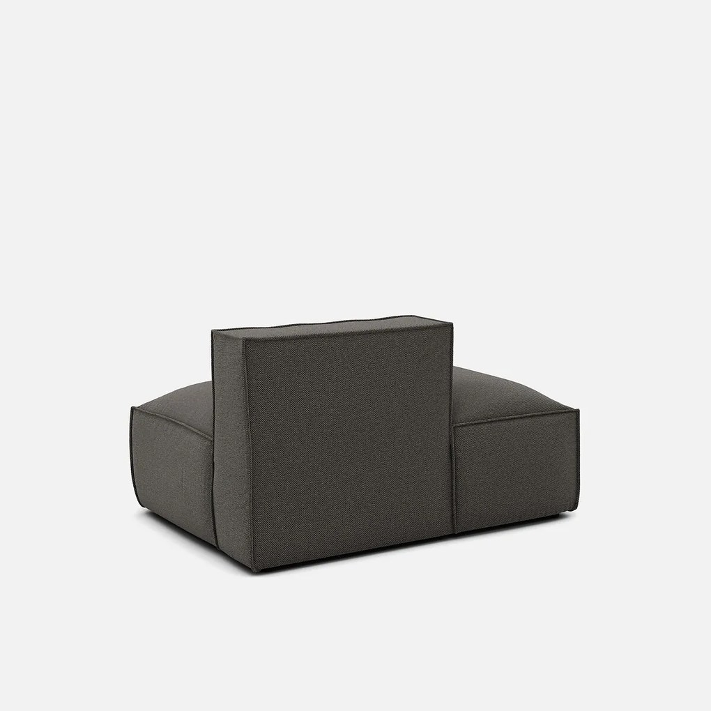 Links chaise longue-element voor modulaire bank, in structuurstof, Seven