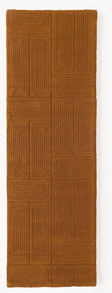 Handgetufte wollen loper Alexia met geometrisch patroon