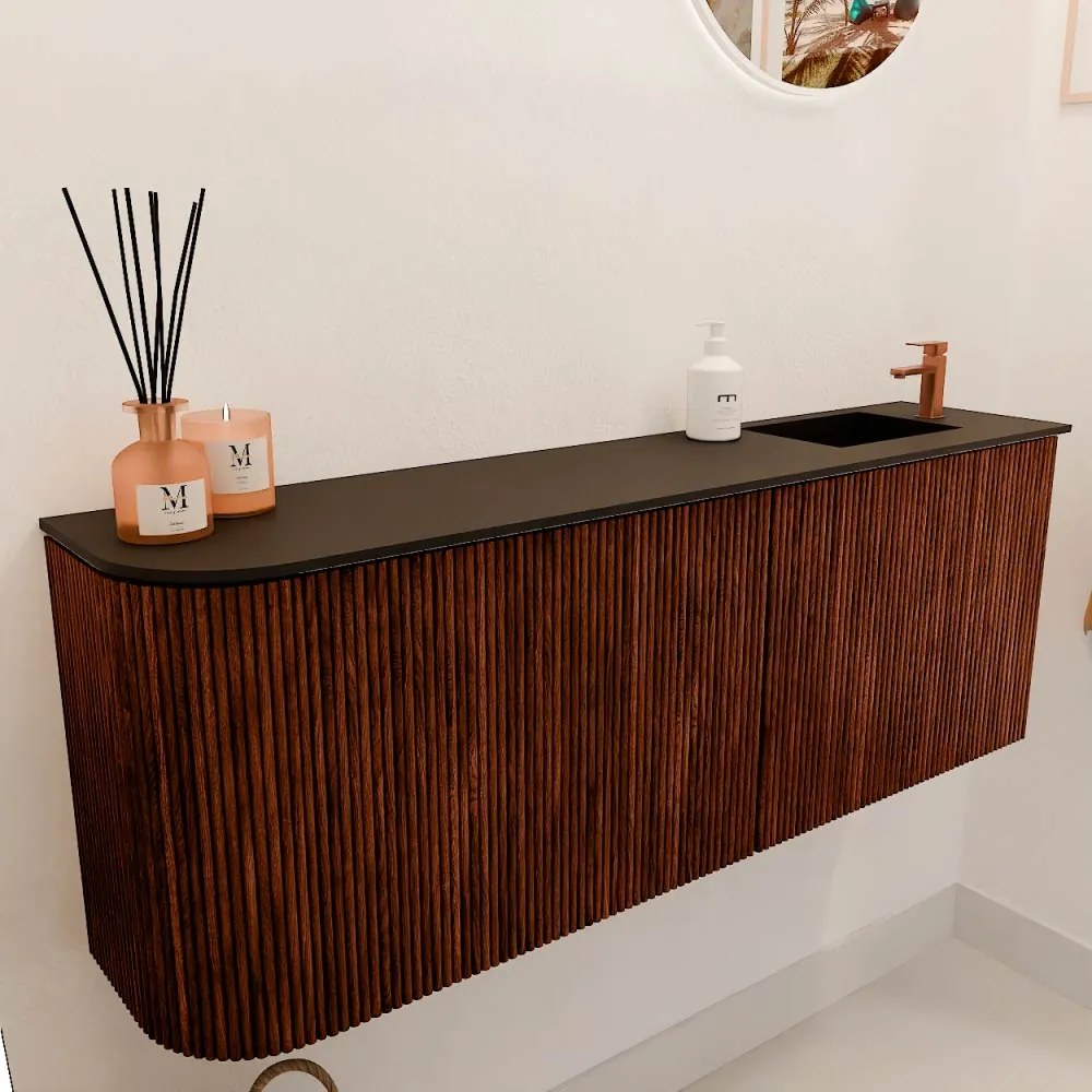 Mondiaz Joya 110cm toiletmeubel ronding links ruby met wastafel faye rechts 1 kraangat urban