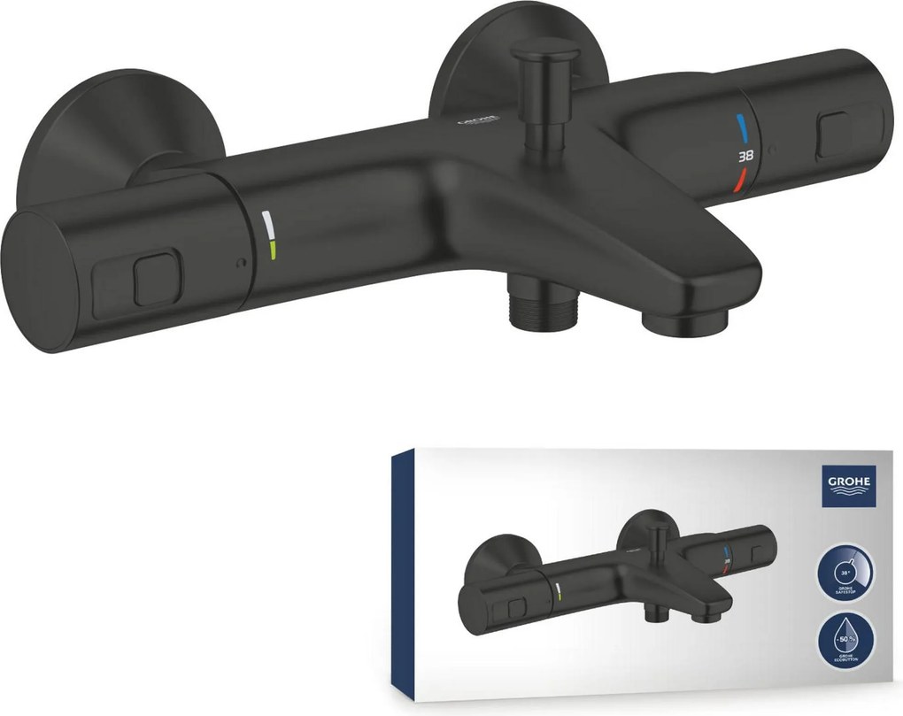 Grohe Quickfix Precision Start thermostatische badkraan matte black