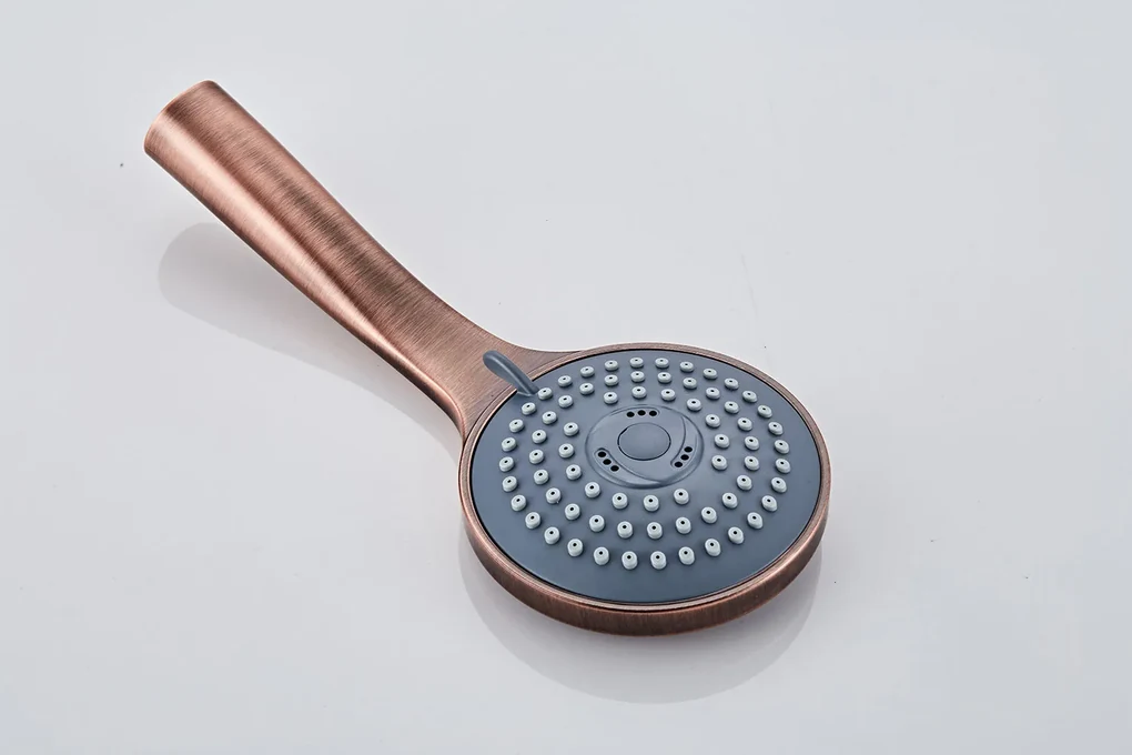 Saniclear Copper inbouwregendouche 30cm rond met plafondarm en 3 standen handdouche geborsteld koper