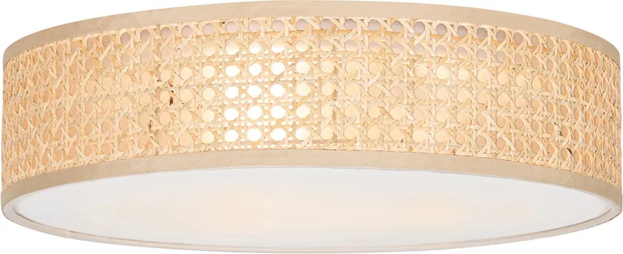 Smart plafondlamp rotan 40 cm 3-lichts incl. 3 Wifi P45 - Tromma