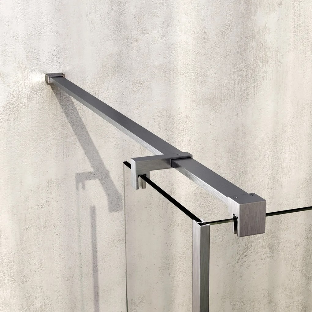 Brauer Oblivion inloopdouche helder glas 100cm met 40cm zijwand RVS geborsteld PVD