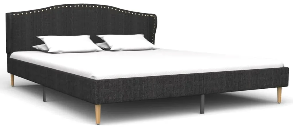 vidaXL Bed met traagschuim matras stof donkergrijs 160x200 cm