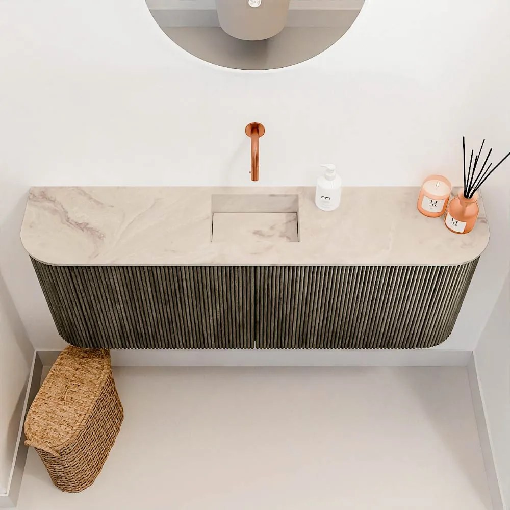 Mondiaz Joya DLux 115cm toiletmeubel ronding links/rechts shadow met wastafel faye midden zonder kraangat frappe