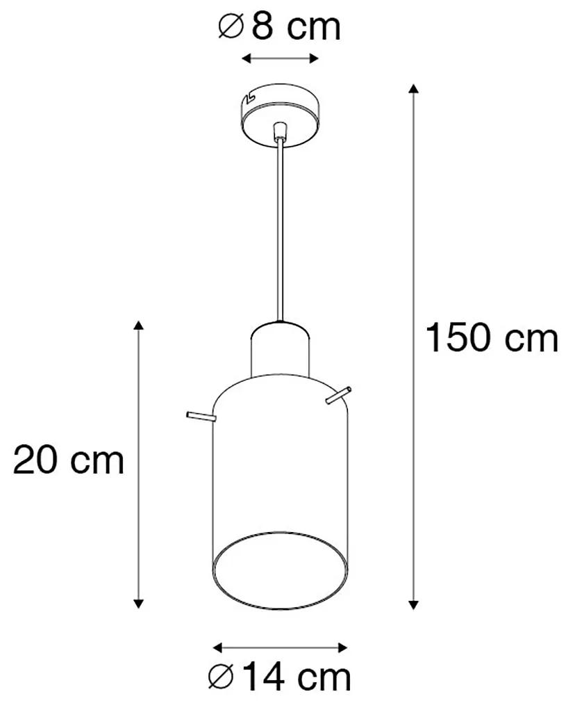 Smart hanglamp met dimmer messing met smoke glas incl. Wifi A60 - Vidra Modern E27 cilinder / rond Binnenverlichting Lamp