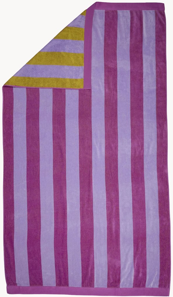 Strandhanddoek van katoenen velours jacquard Bora Bora met badstof achterkant