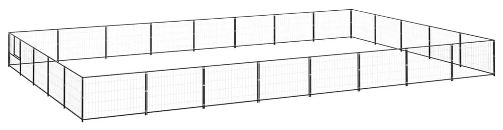 vidaXL Hondenkennel 40 m² staal zwart