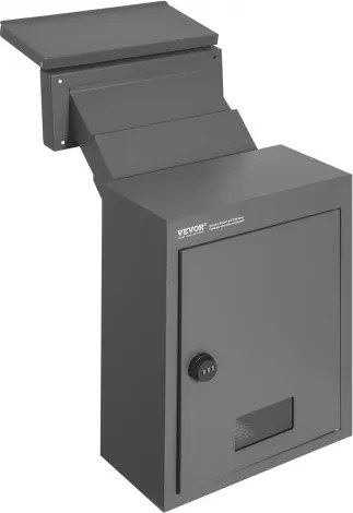 VEVOR muurdoorvoer brievenbus inbouwbrievenbus 320x158x430mm donkergrijs