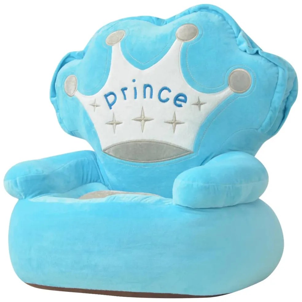 vidaXL Kinderstoel prins pluche blauw