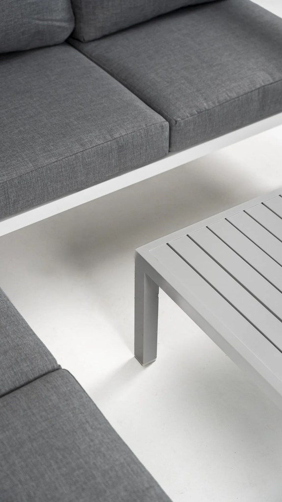 DATHO OUTDOOR Hoek Loungeset - Hawaii - Aluminium - Datho Outdoor - Wit/Lichtgrijs