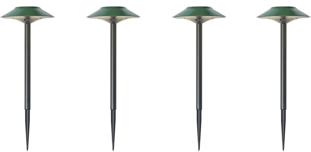 Set van 4 prikspots groen incl. LED IP44 solar - Mushroom