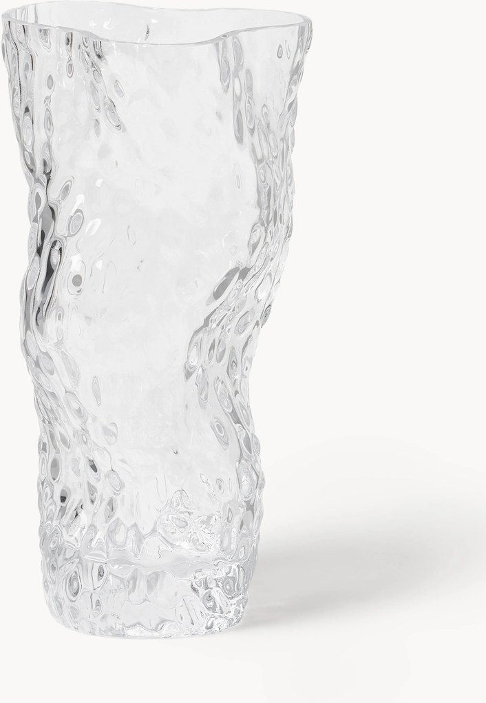 Mondgeblazen glazen vaas Ostrea Rock, H 30 cm