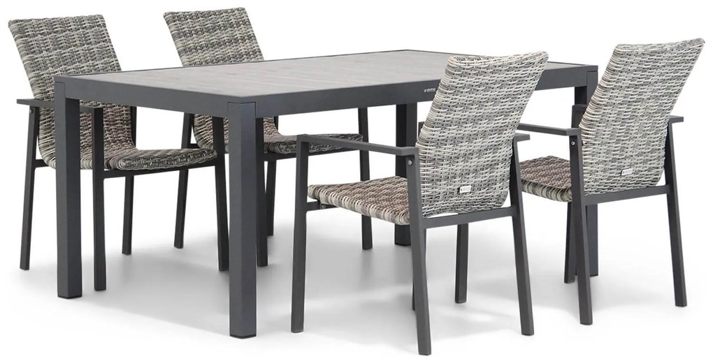 Tuinset 4 personen 164 cm Aluminium/wicker Grijs Lifestyle Garden Furniture Upton/Residence