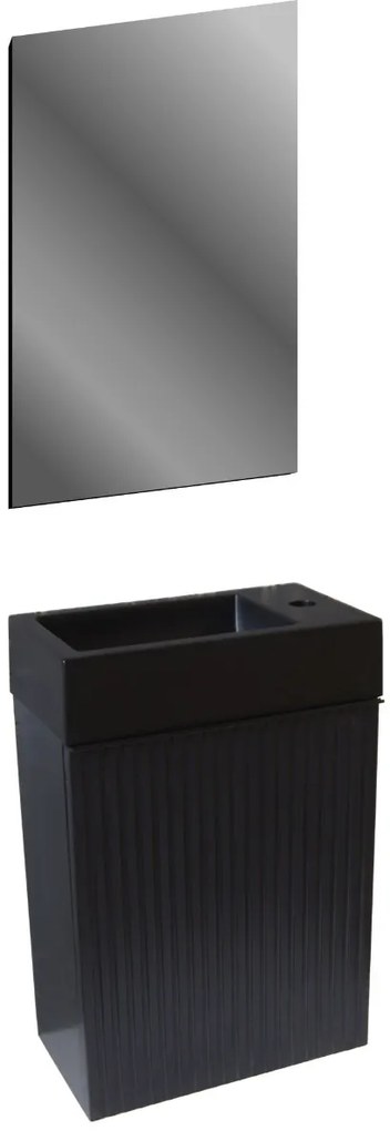 SaniGoods Mika toiletmeubel met ribbelfront 40x22.3x50cm zwart