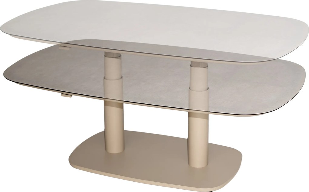 Paros in hoogte verstelbare tafel printed ceramic 140x85 cm latte Taste 4SO