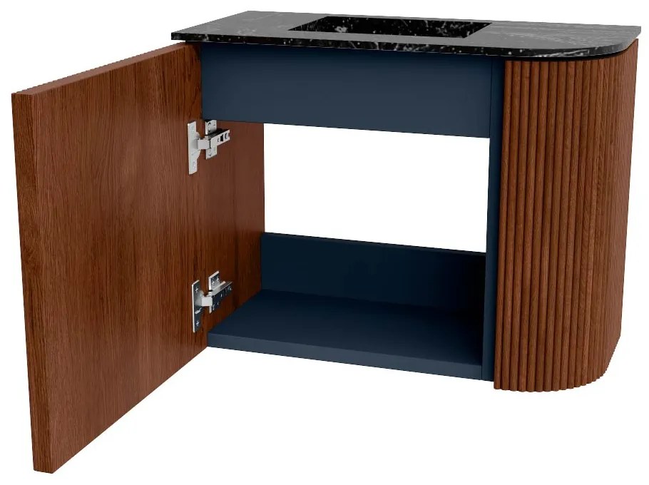 Mondiaz Joya DLux 50cm toiletmeubel ronding rechts ruby met wastafel faye links zonder kraangat lava