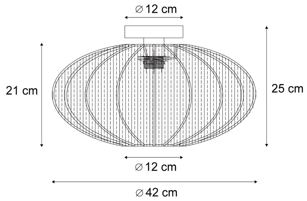 Japandi plafondlamp wit met stoffen kap - Bida Design E27 rond Binnenverlichting Lamp