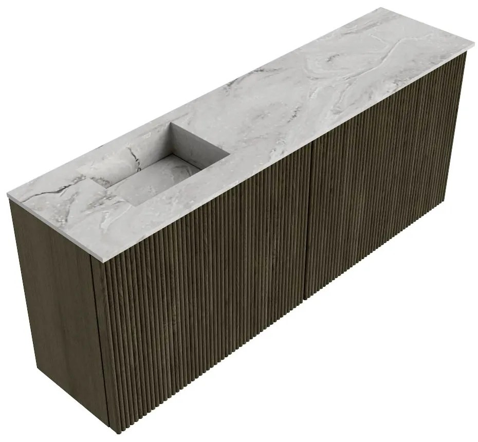 Mondiaz Joya DLux 100cm toiletmeubel shadow met wastafel faye links 1 kraangat glace