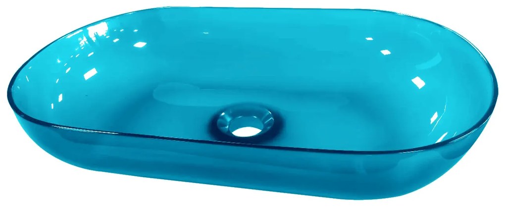 Best Design Color Transpa-Blue opbouw waskom 54x34 transparant blauw