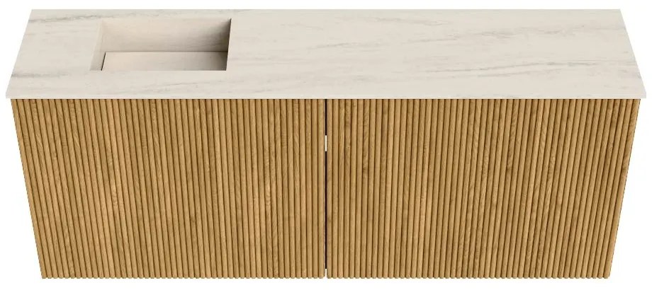 Mondiaz Joya DLux 100cm toiletmeubel oak met wastafel faye links zonder kraangat meli