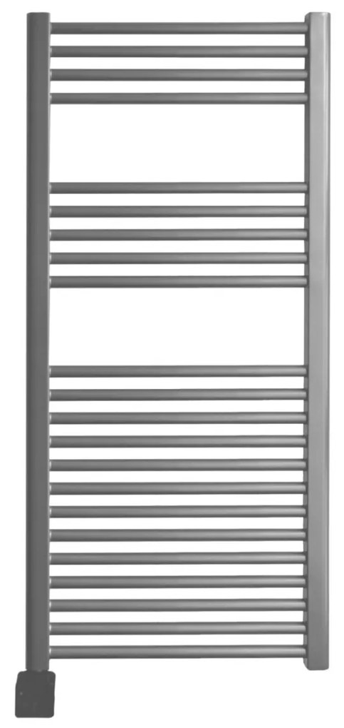 Sanicare elektrische design radiator 60x112cm zilvergrijs met Bluetooth en thermostaat links chroom