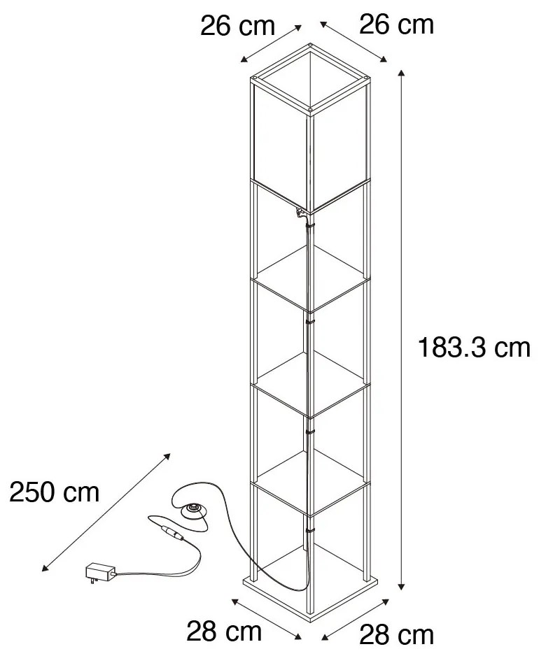 Design vloerlamp zwart met wit incl. LED - Nea Binnenverlichting Lamp