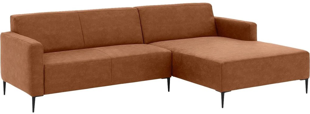 Goossens Key West cognac, micro leer, 2,5-zits, modern design