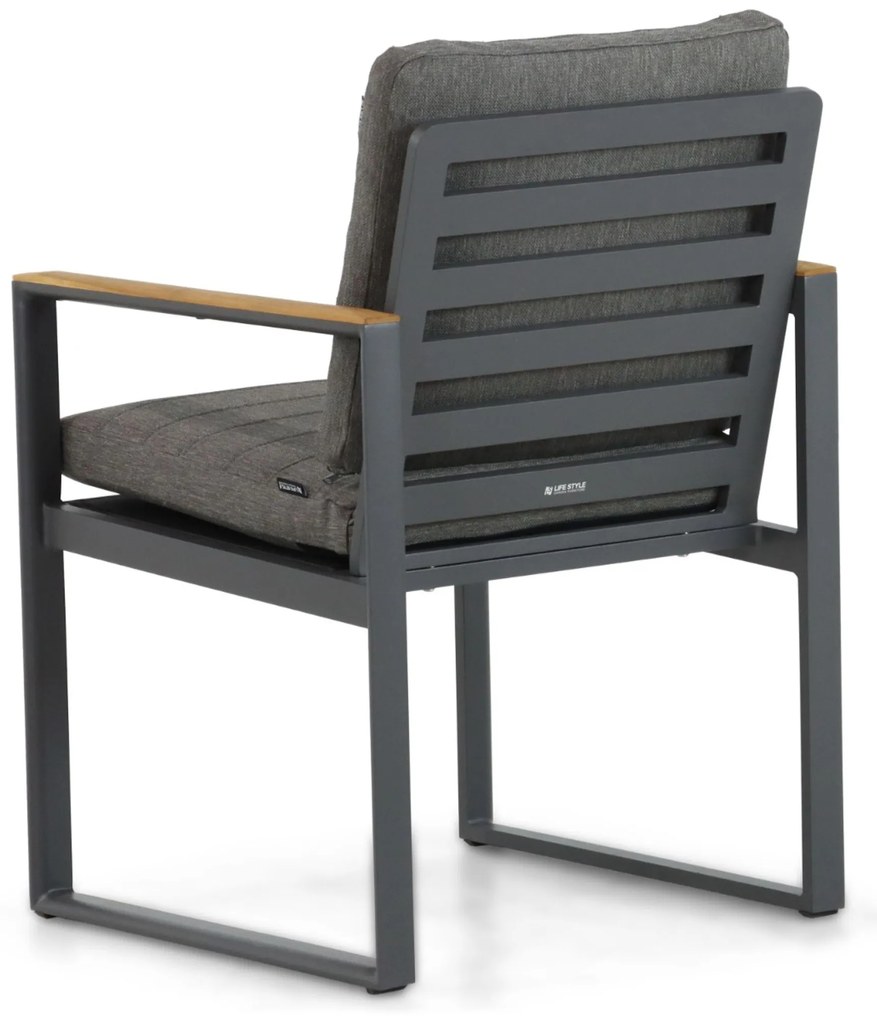 Tuinstoel Aluminium/Teak Grijs-antraciet Lifestyle Garden Furniture Faro