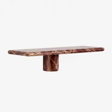 Set Van 2 Wandplanken In Uganda Marmer ↔︎ 35 Cm & Rood Marmer Cherry Gold - Sklum