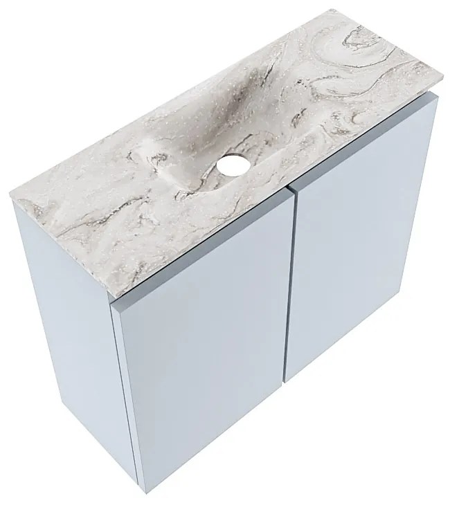 Mondiaz Ture DLux toiletmeubel 60cm clay met wastafel glace midden met kraangat