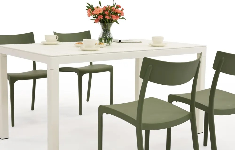 King/Provence tuinset wit en groen voor 4 personen Bica