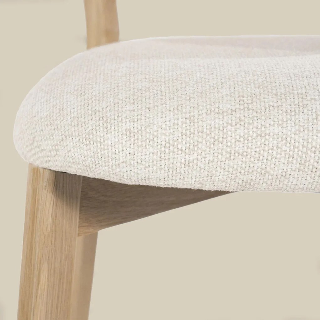 Eleonora Mikky Luxe Eetkamerstoel Eiken Beige En Stof