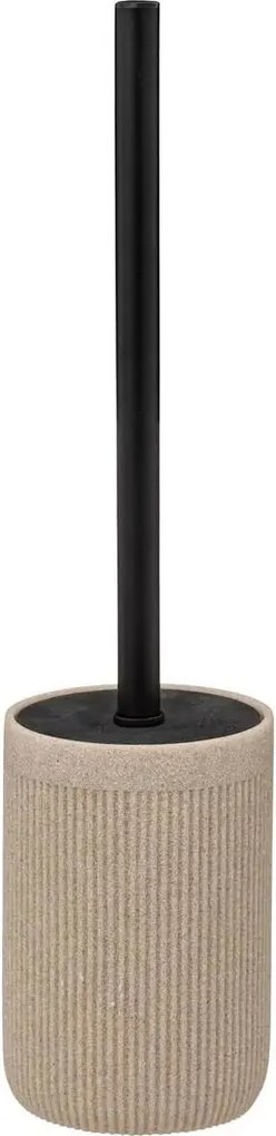 5Five Toiletborstel Onyx– Polystone – Beige/Zwart – 40x9 cm