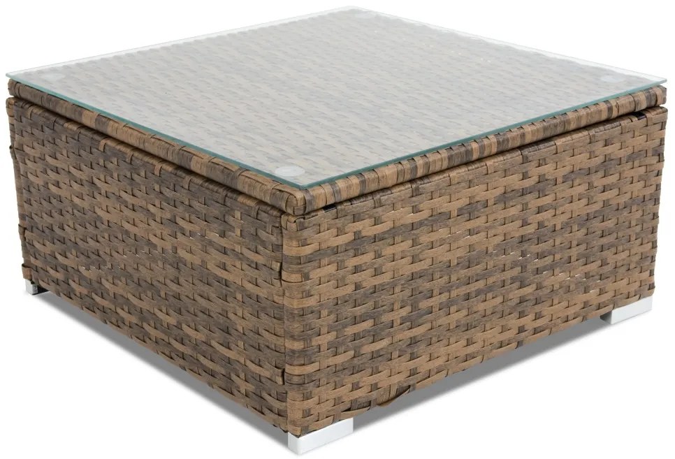 Roma Coffee technorattan meubel met kleine tafel voor 4 personen Garden Point bruin
