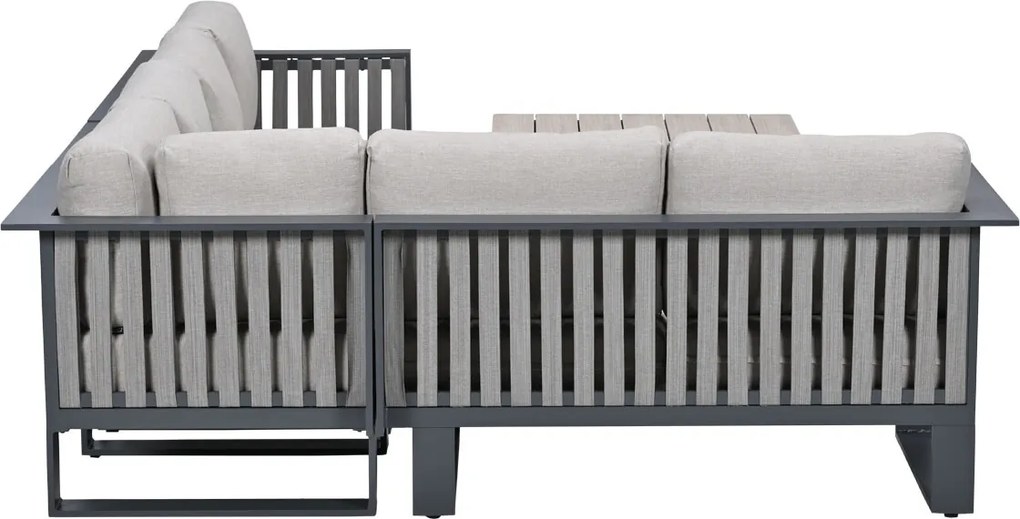 Garden Impressions Gabon - Brugge lounge dining set 5-delig - donker grijs