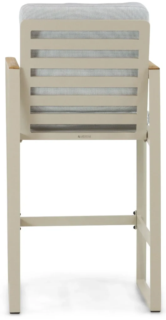 Barstoel Aluminium/Teak Taupe-naturel-bruin Lifestyle Garden Furniture Faro