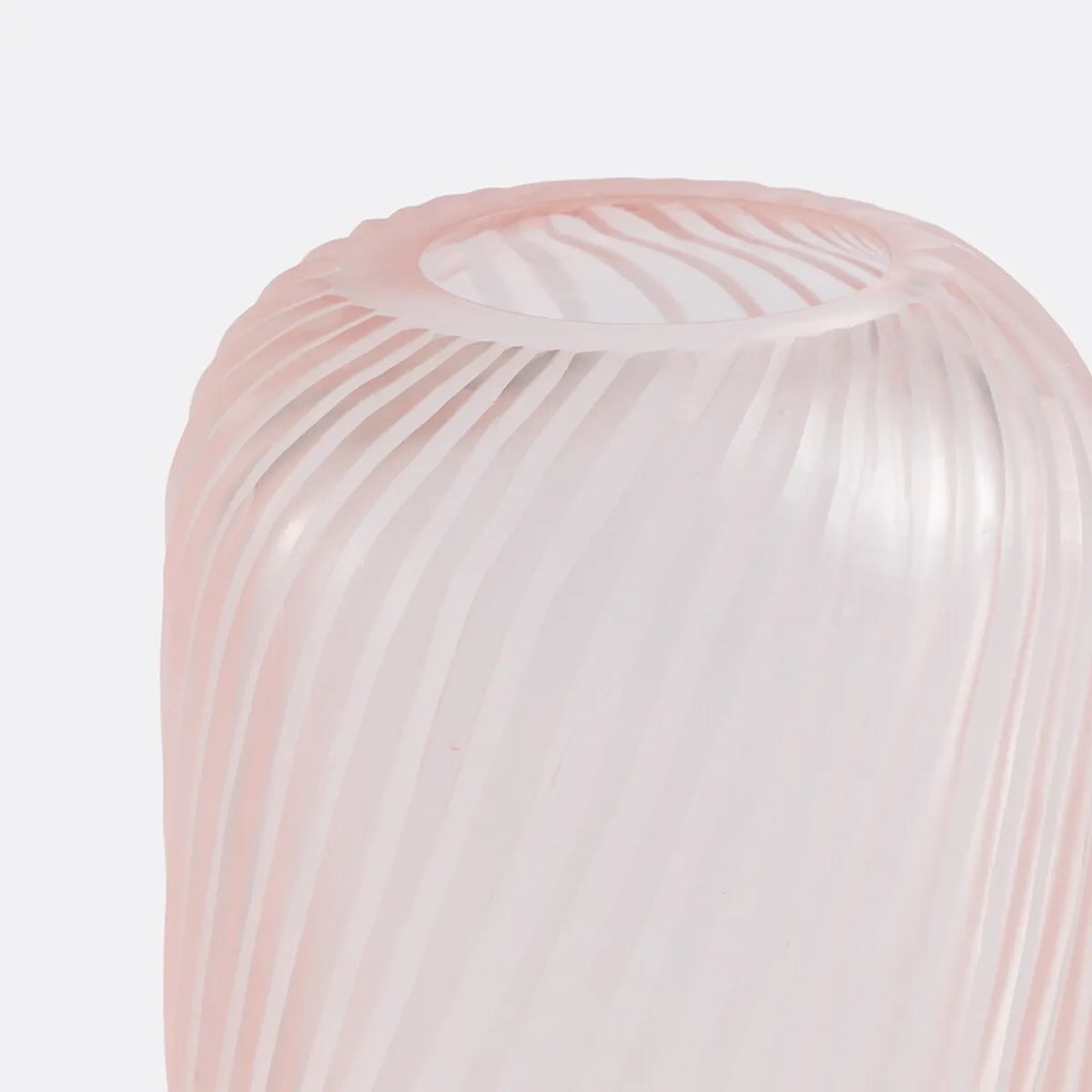 Vaas in geribbeld glas H13 cm, Azea