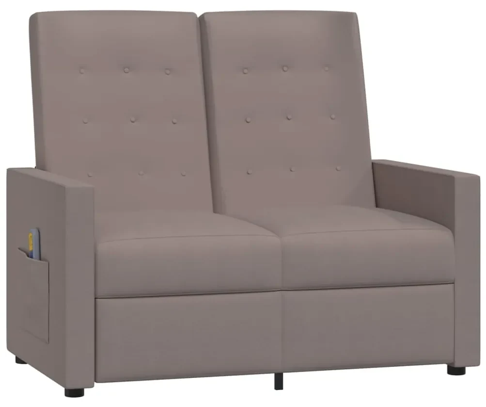 vidaXL Massagestoel 2-zits verstelbaar stof taupe