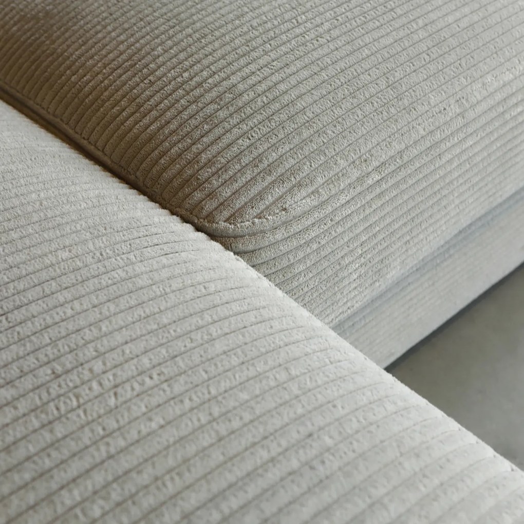 PEPP Interiors Uno Hoekbank Ribstof Links Grijsbeige