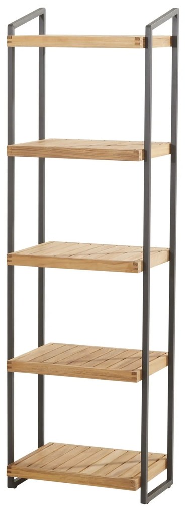 Rack tuinrek met 5 planken 50x40xH175 cm antraciet teak 4-Seasons Outdoor