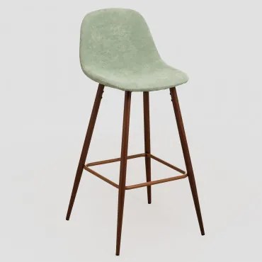 Hoge Kruk Van Glamm-corduroy Groen – Mint & ↑75 Cm & Donker Hout - Sklum