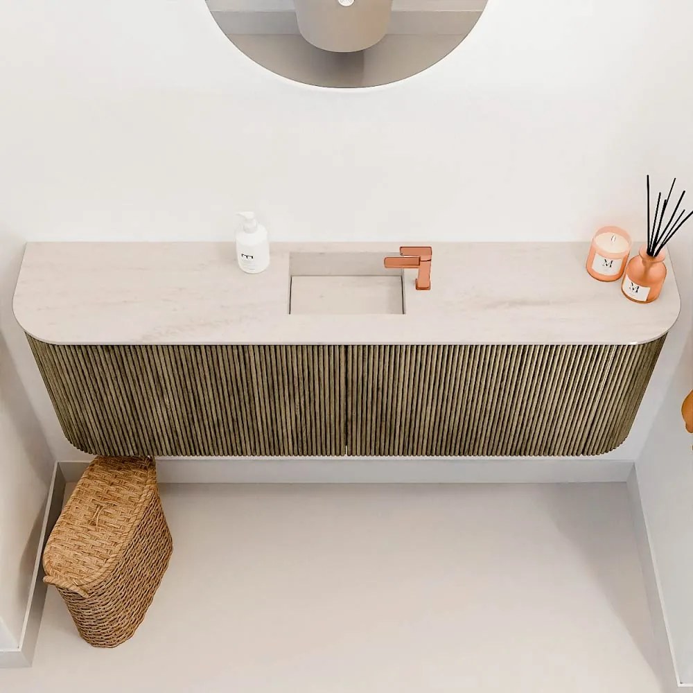 Mondiaz Joya DLux 125cm toiletmeubel ronding links/rechts dusk met wastafel faye midden 1 kraangat meli