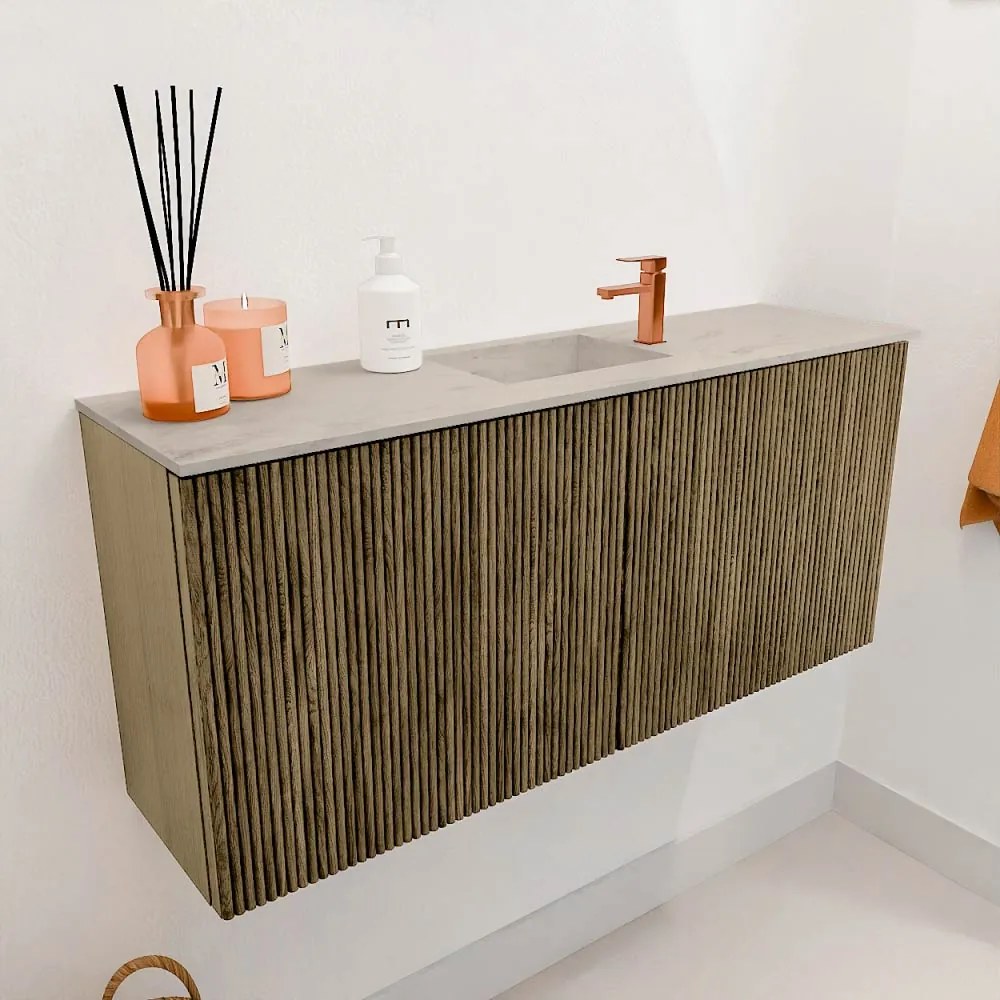 Mondiaz Joya DLux 90cm toiletmeubel dusk met wastafel faye midden 1 kraangat opalo