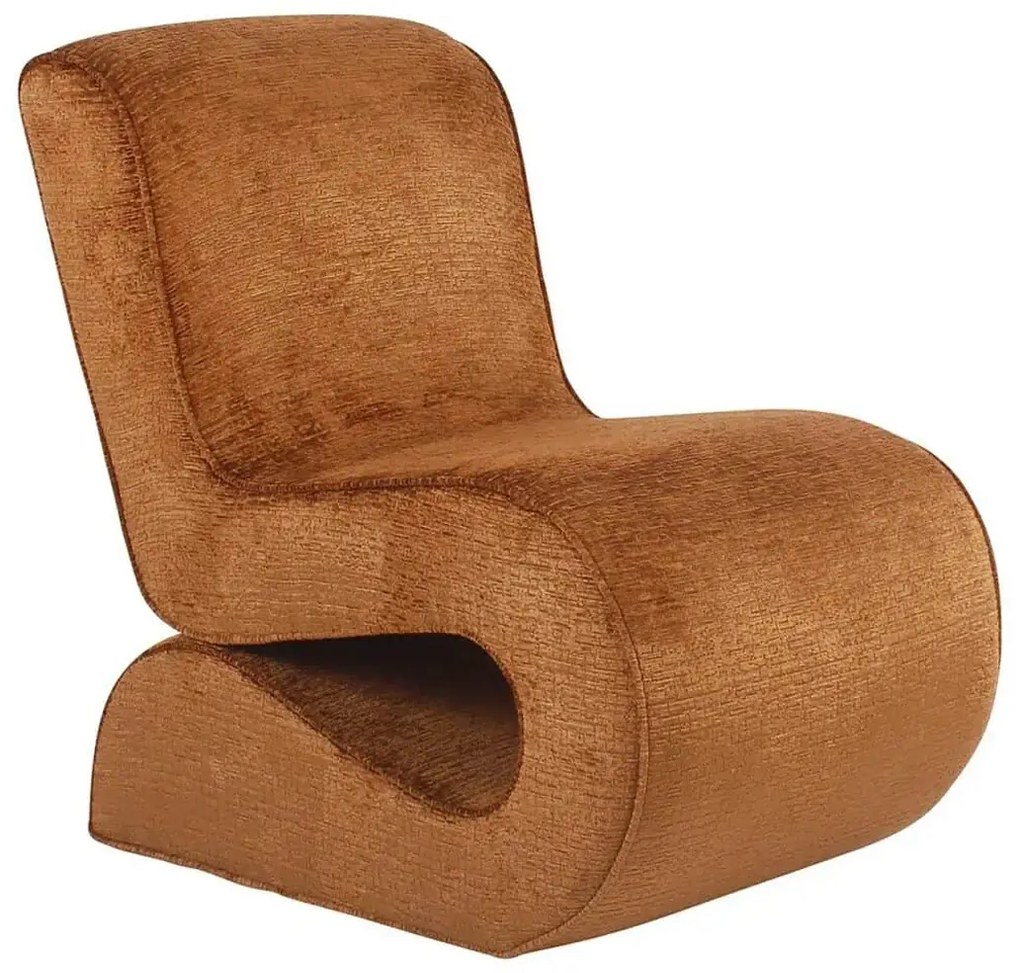 Richmond Interiors Frankie Design Fauteuil Ronde Vormen Cognac