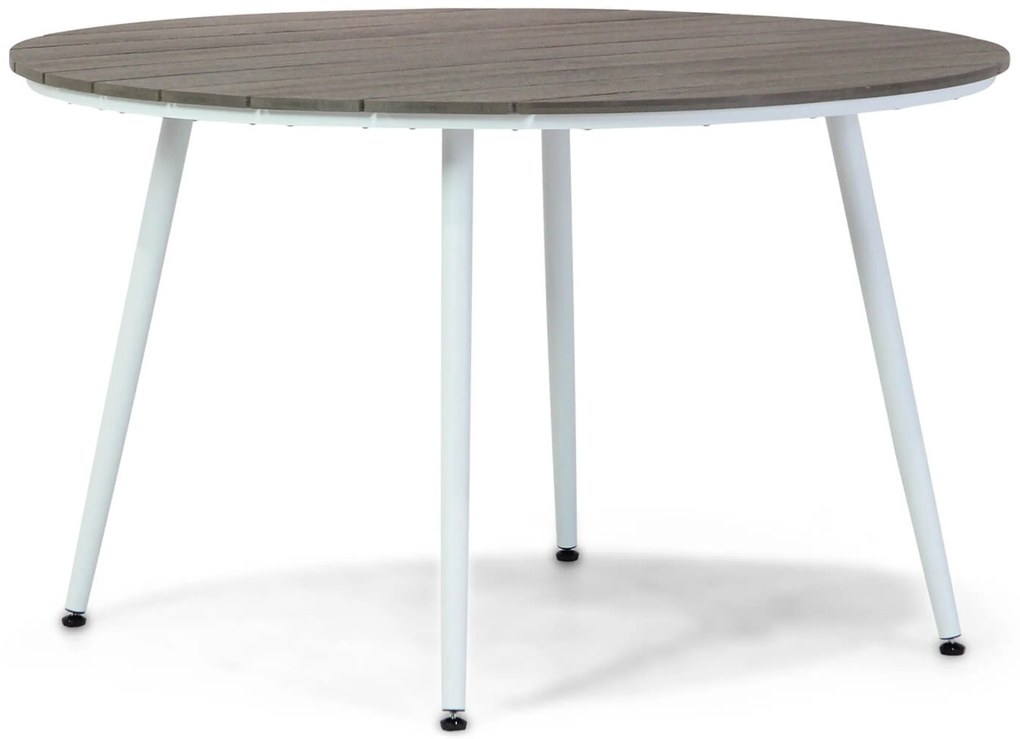 Tuinset Ronde Tuintafel 4 personen 125 cm Kunststof /Aluminium/polywood Wit  Hartman Sophie