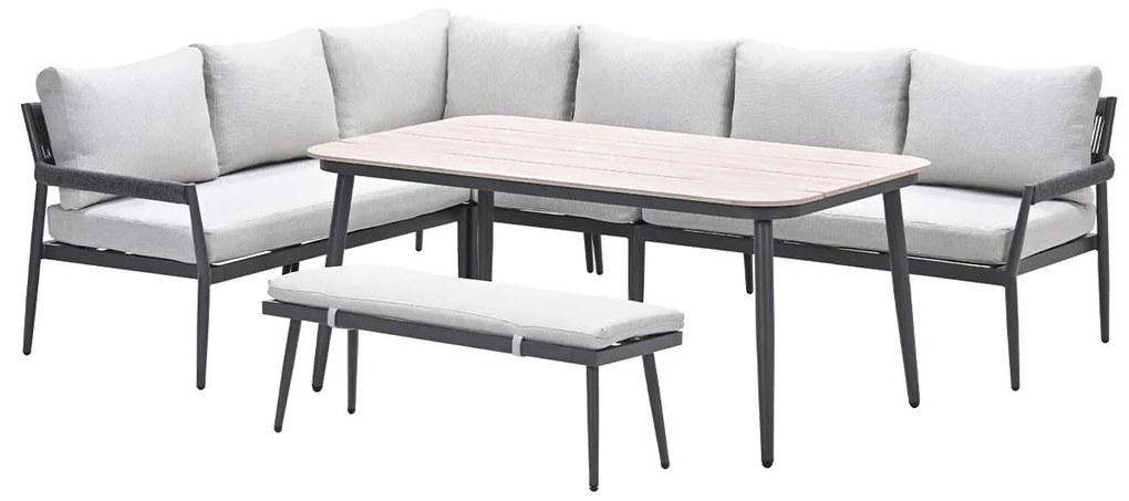 Garden Impressions Tineo lounge dining set 6-delig - donker grijs